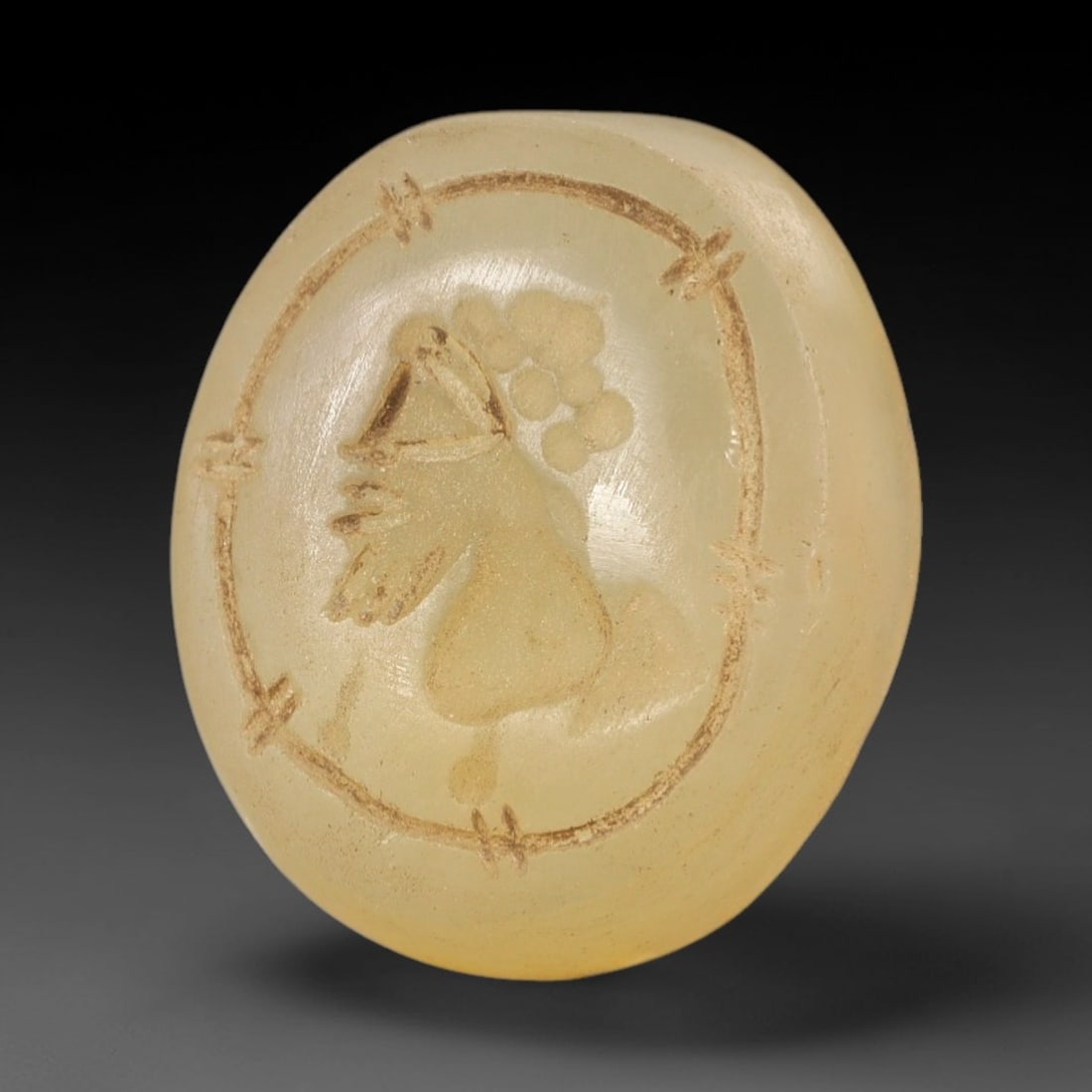 Ancient Chalcedony Intaglio - Near Eastern Bust Seal, 32XV (1 of 2)