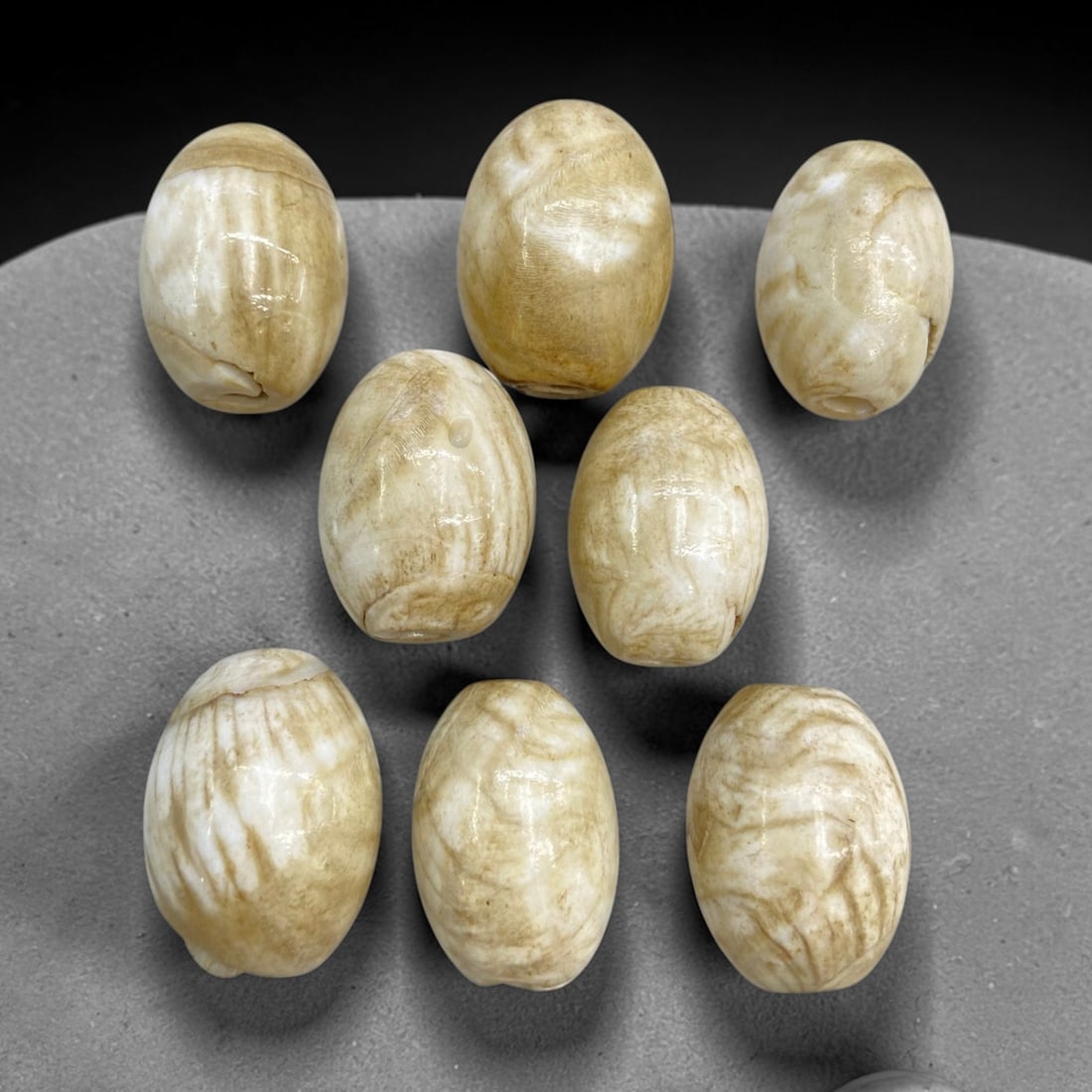 Tibetan Conch Shell Beads - Old Spiritual Beads, 61g, 98AA (1 of 1)