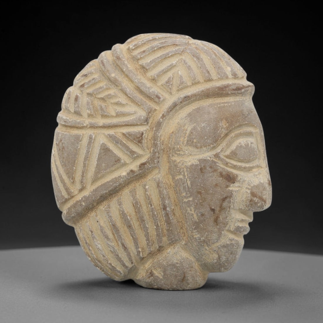 Ancient Stone Head - Near Eastern Anthropomorphic Figurine, 24ZX (1 of 2)