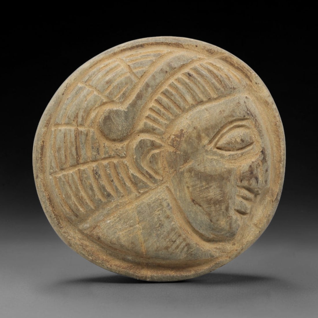 Ancient Stone Amulet - Near Eastern Bust Plaque Pendant, 20ZX (1 of 2)