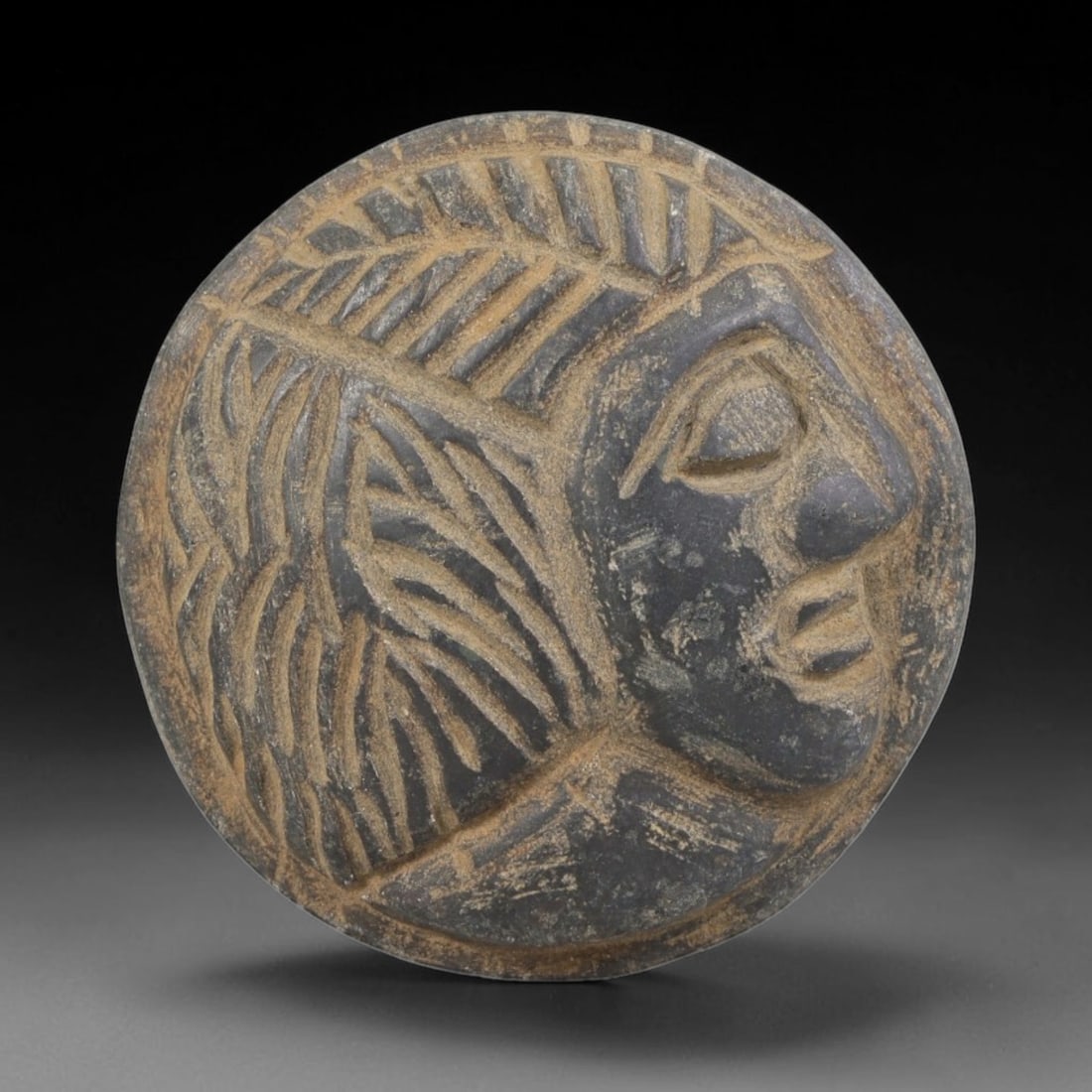 Ancient Stone Bust Amulet - Near Eastern Carved Figurine, 63FY (1 of 2)