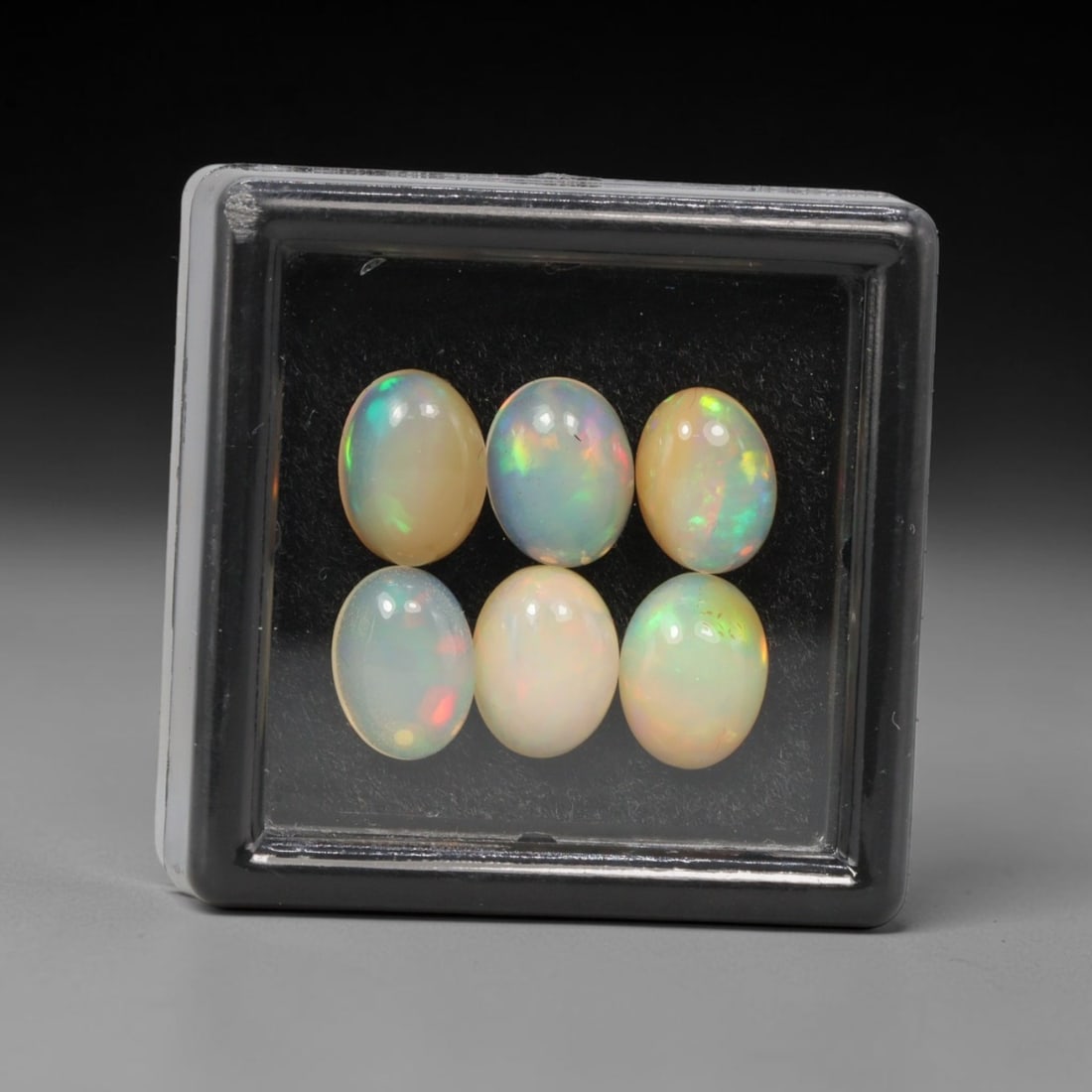4.96 Carats Natural Ethiopian Welo Opal - Oval Cabochon Loose Gemstone Lot, 49WE: Natural oval cabochon Welo opal lot, sourced from the premium Welo deposit in Ethiopia. This curated collection features 12 exceptional opals with a stunning range of base tones-from icy sky blue, mil
