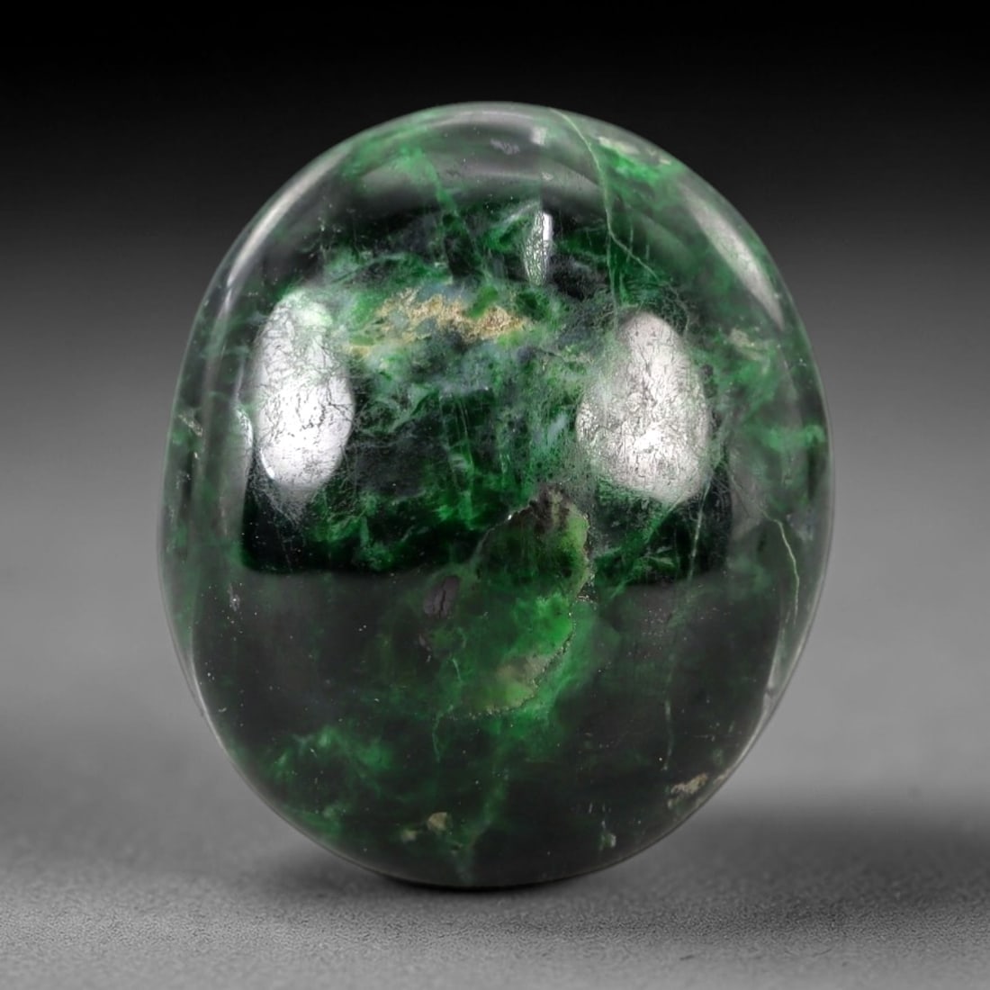 23.06 Carats Dark Matrix and Green Vein Maw Sit Sit Jade Cabochon - Natural Burmese Stone, 31AB (1 of 1)