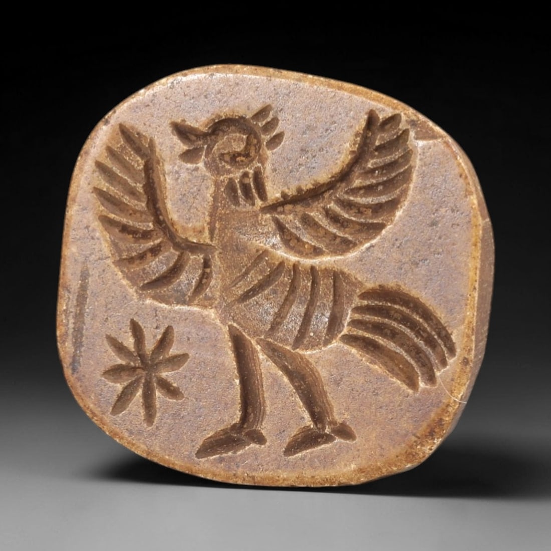 Ancient Steatite Stamp Seal - Near Eastern Bird Figurine, 22AS (1 of 2)