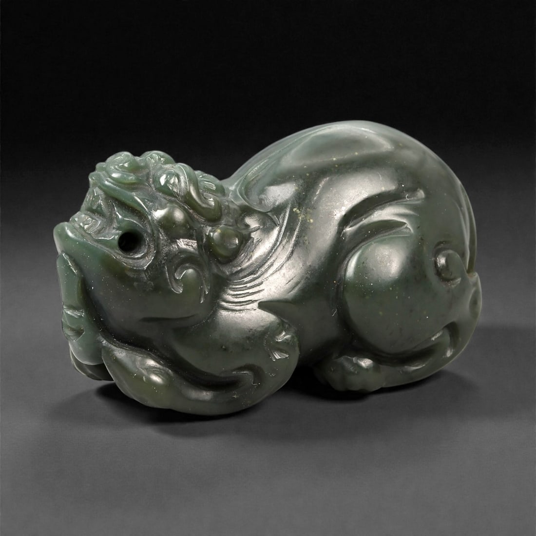 Chinese Jade Pixiu Beast - Carved Animal Figurine 4.6cm, 92ZC (1 of 3)