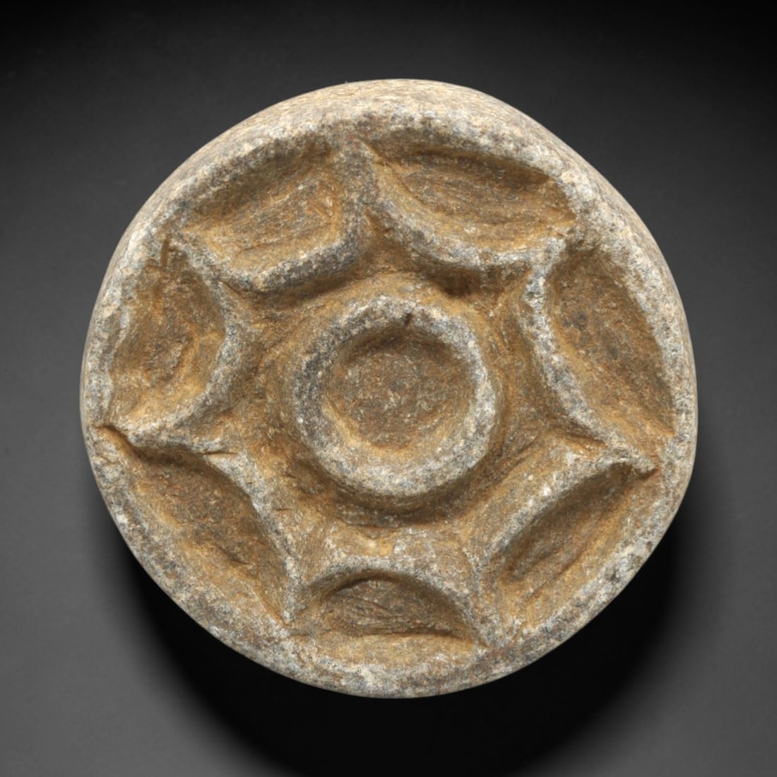 Ancient Schist Stamp Seal - Near Eastern Geometric Motif, 63ZP (1 of 2)