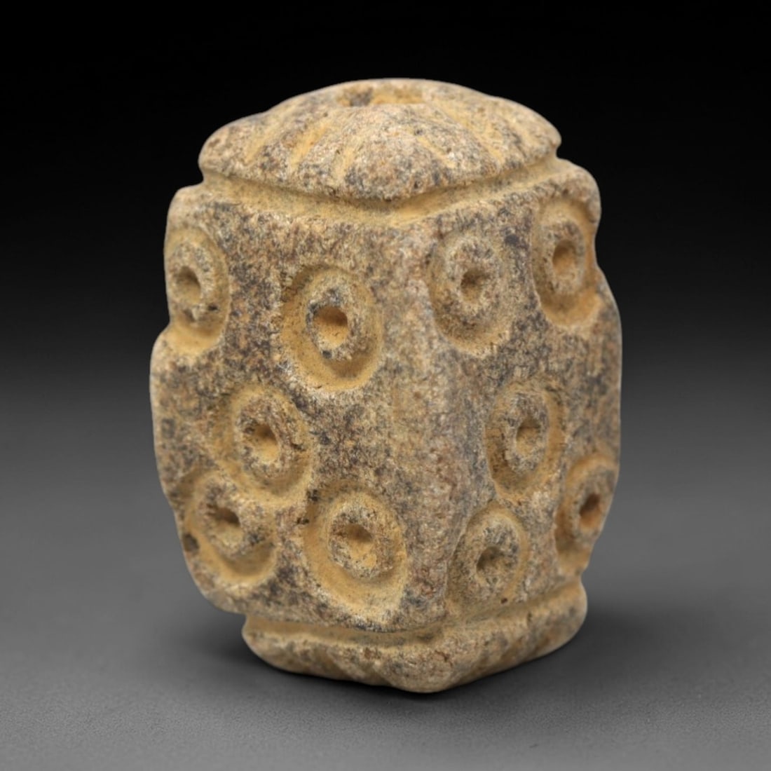 Ancient Steatite Amulet Bead - Near Eastern Concentric Circles, 13XV (1 of 2)