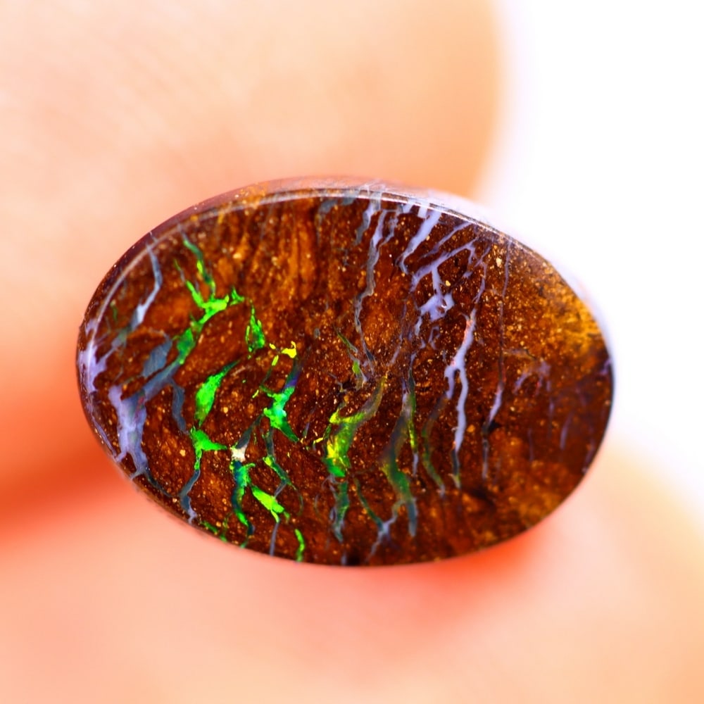 3.59Ct Boulder Opal Polished - Australian Opal - Oval Cabochon , 604E (1 of 4)