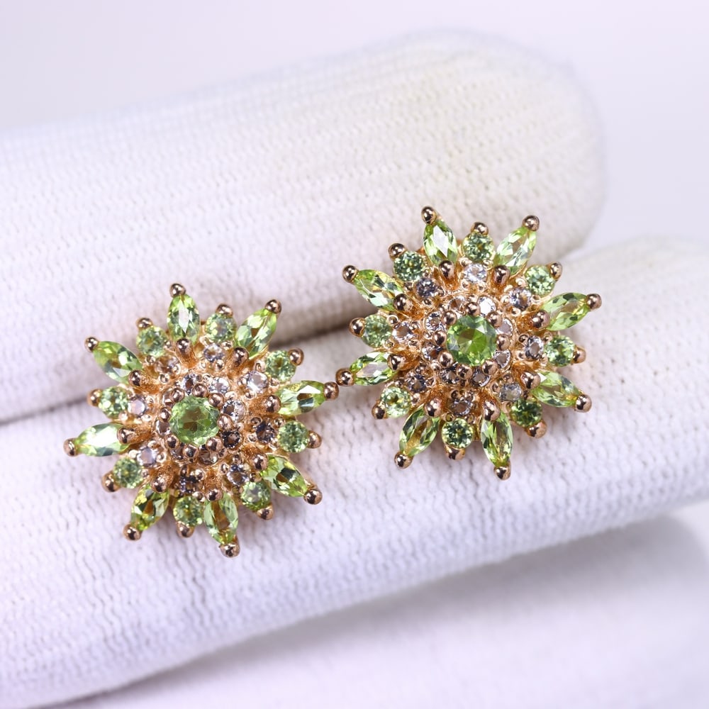 5.16g Multi Stone Earrings - 925 Sterling Silver , 106C: ThousandPlanet Auction