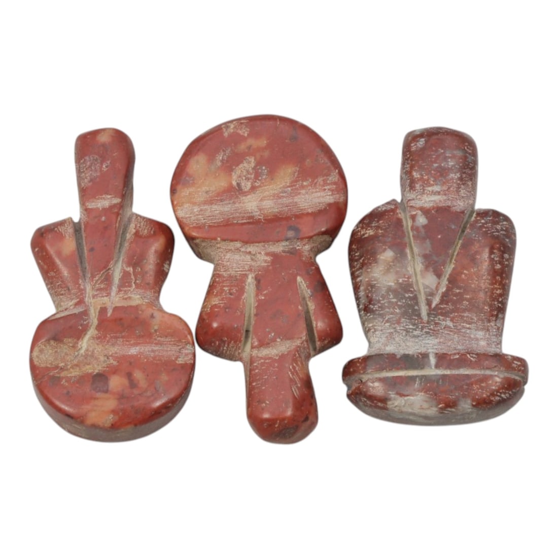 Lot of 3 Coptic Egyptian Red Stone Amulets, Roman to Coptic Period, 69WL (1 of 1)