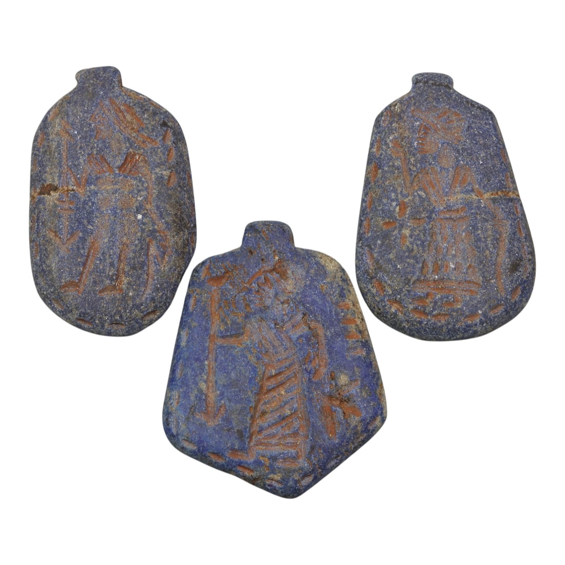 A Lot of 3 Ancient Near Eastern Lapis Lazuli Amulets, 40WP (1 of 2)