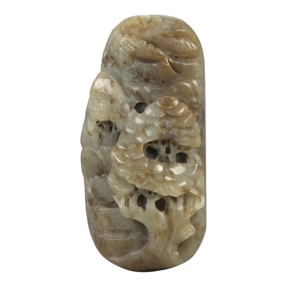A Chinese Jade Openwork Rockwork Pendant, 20th Century, 27YA (1 of 2)