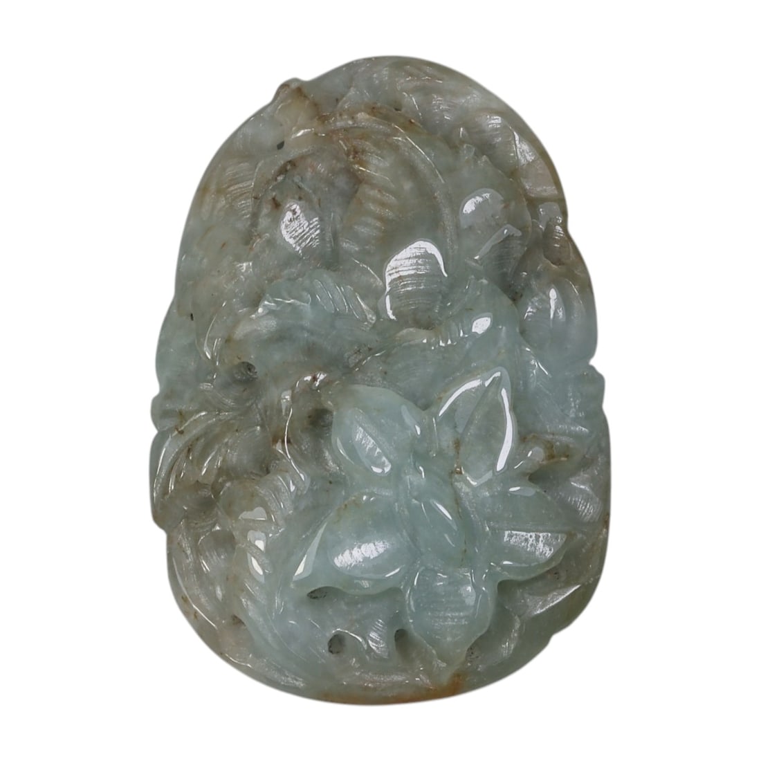 An Antique Oriental Chinese Jadeite Jade Carved Pendant, 34AG (1 of 2)