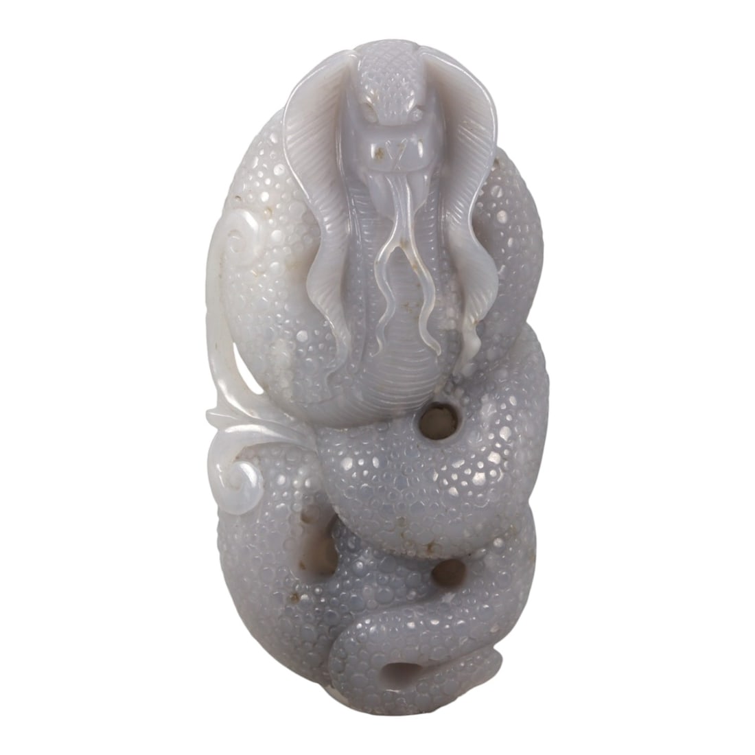 A Chinese Jade Coiled Snake Pendant, 20th Century, 75YA (1 of 2)
