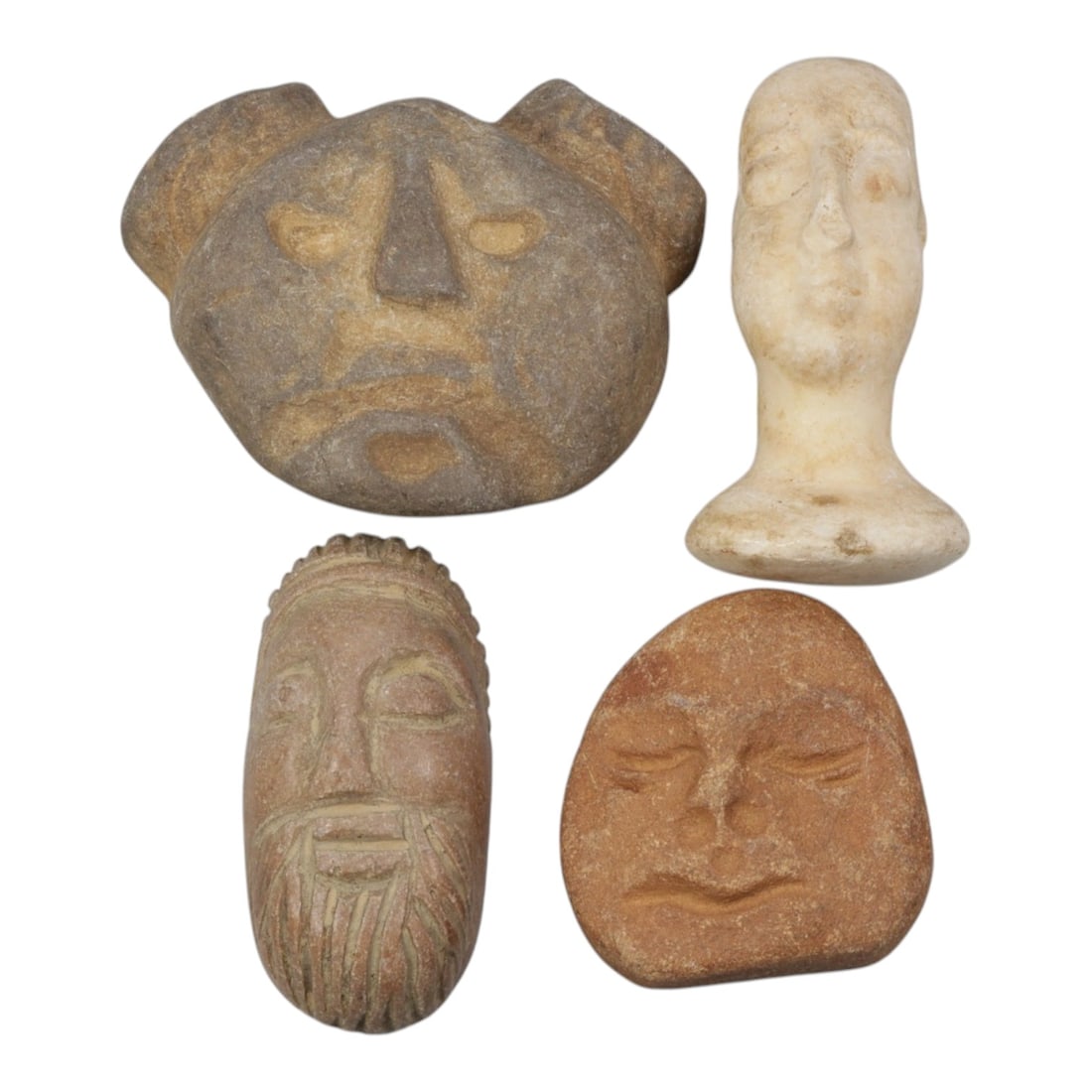 Lot of 4 Ancient Near Eastern Stone Idol Heads, Circa Iron Age, 5AE (1 of 1)