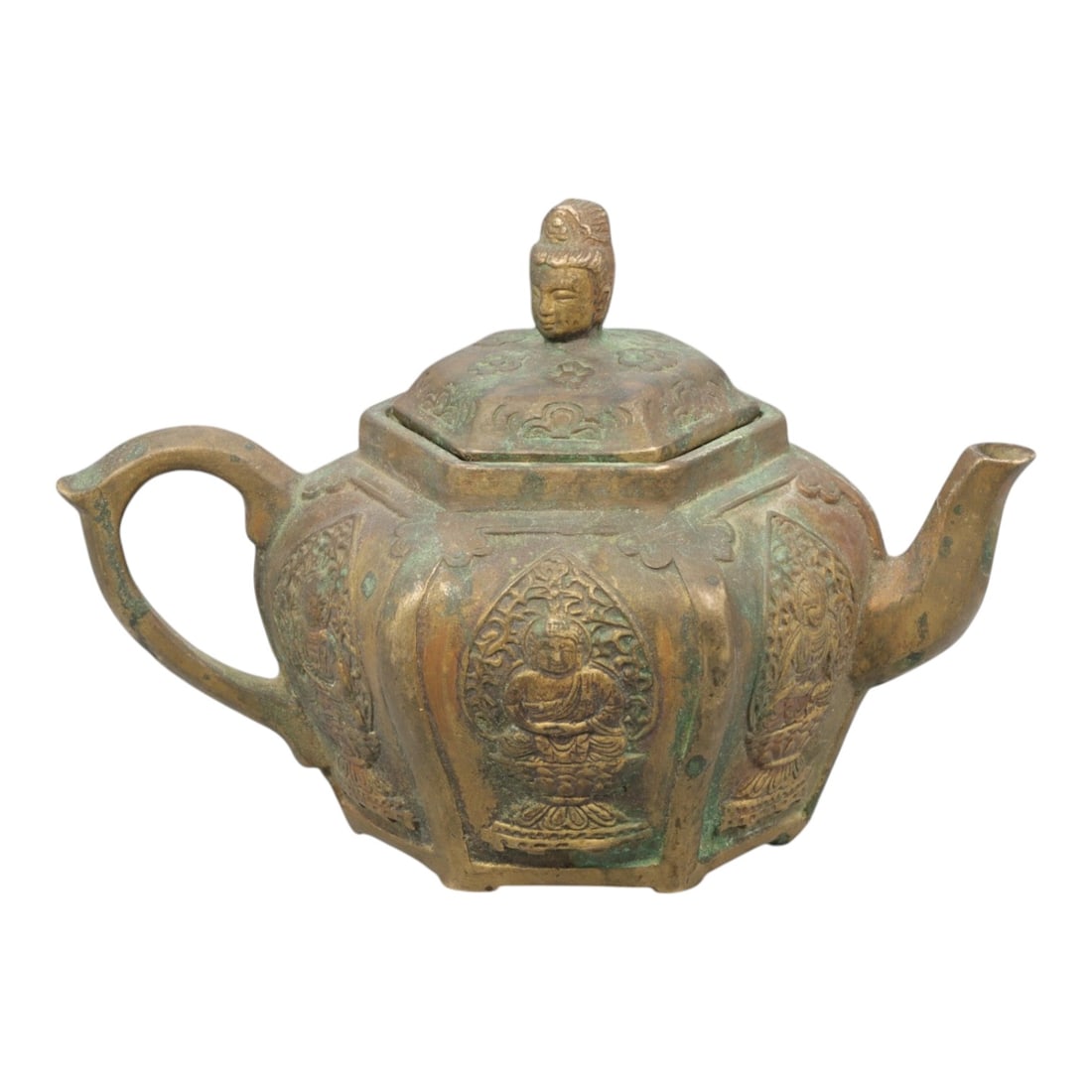 A Chinese Bronze Teapot, 20th Century, 95YC (1 of 3)