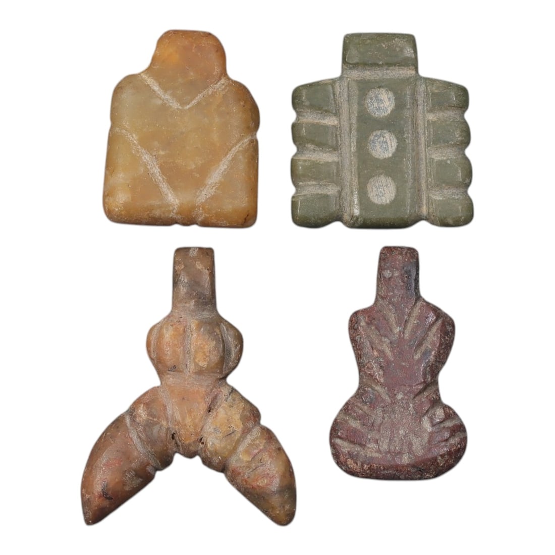 Lot of 4 Coptic Egyptian Stone Amulets, Roman to Coptic Period, 1st-7th Century CE, 15AE (1 of 1)