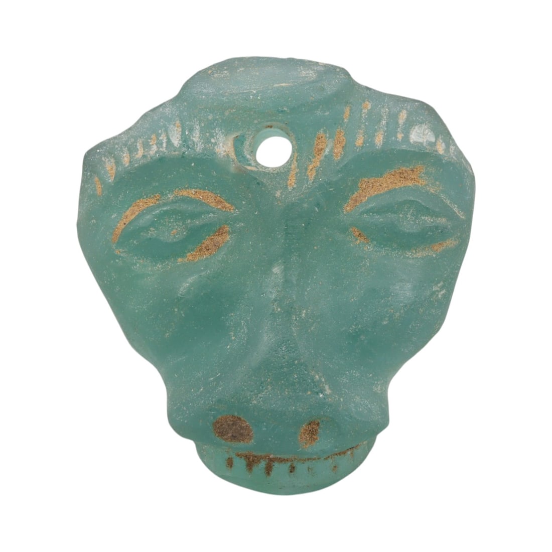 An Ancient Roman Glass Face Amulet Pendant, 9AH (1 of 2)