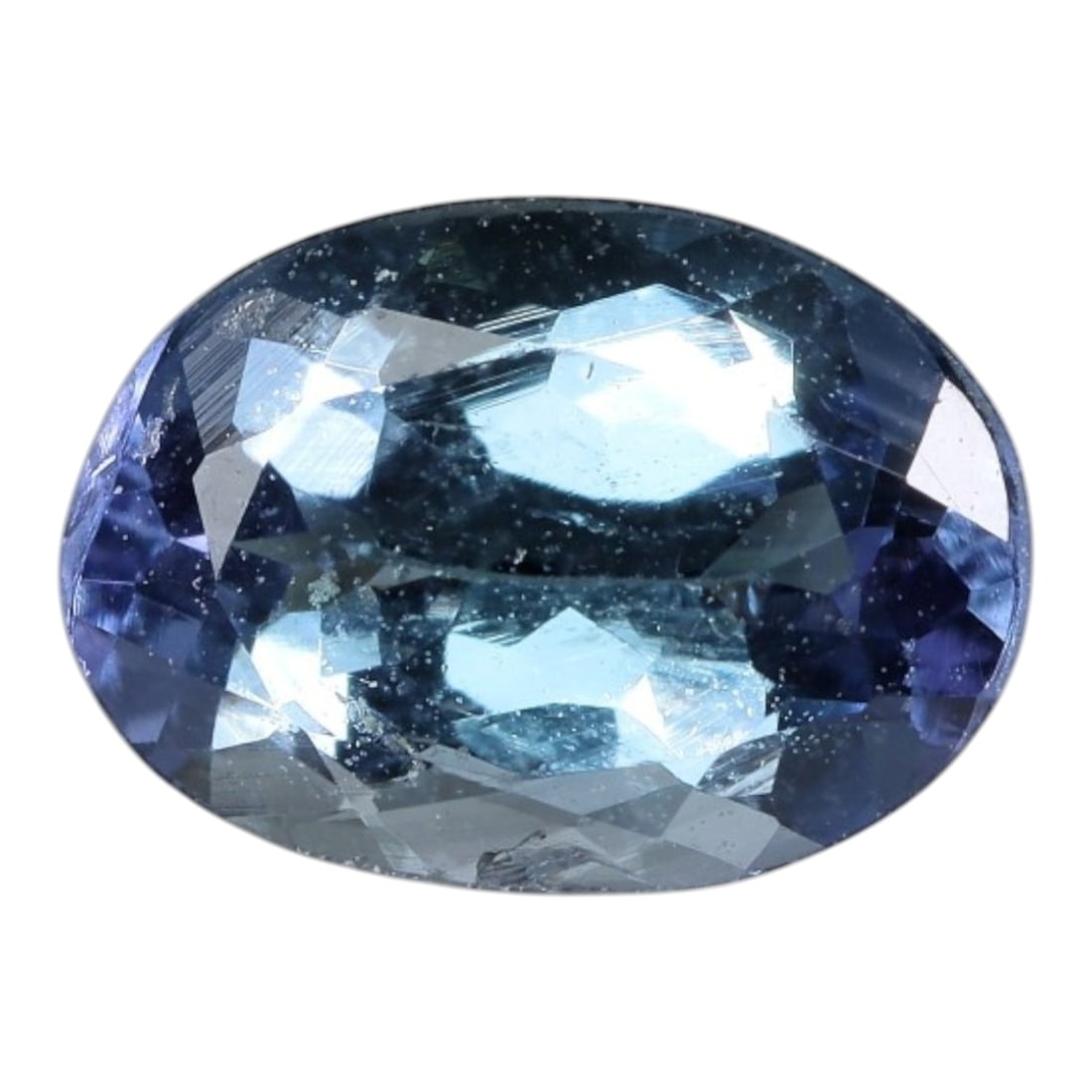 1.18 Carats Natural Tanzanite - Oval Faceted Loose Gemstone, 91WE: Natural oval-faceted tanzanite gemstone, sourced from the exclusive Merelani Hills of Tanzania. This exceptional specimen showcases a striking, vivid blue-violet color with iconic pleochroism, shiftin