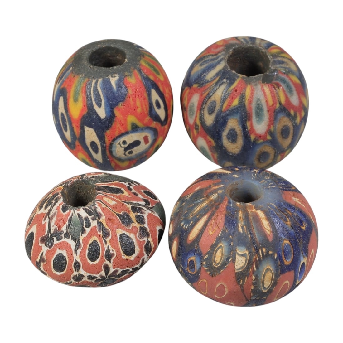 Lot of 4 Ancient to Antique Polychrome Glass Beads, 1st Mil BCE to Islamic Period, 35WM (1 of 1)