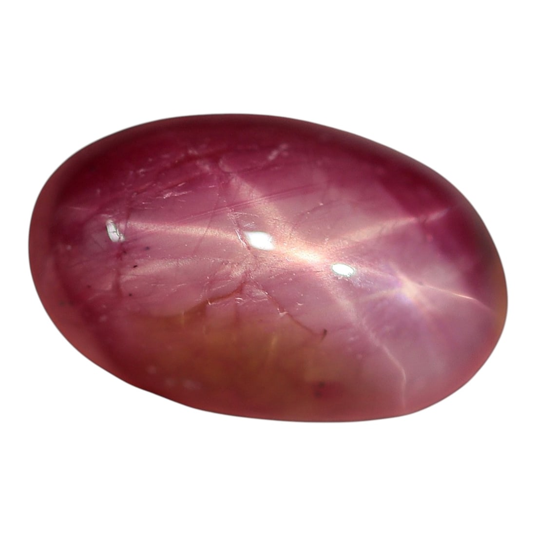 3.84 Carats Pinkish-Red Star Ruby Oval Cabochon - Natural Loose Gemstone, 38XC (1 of 1)