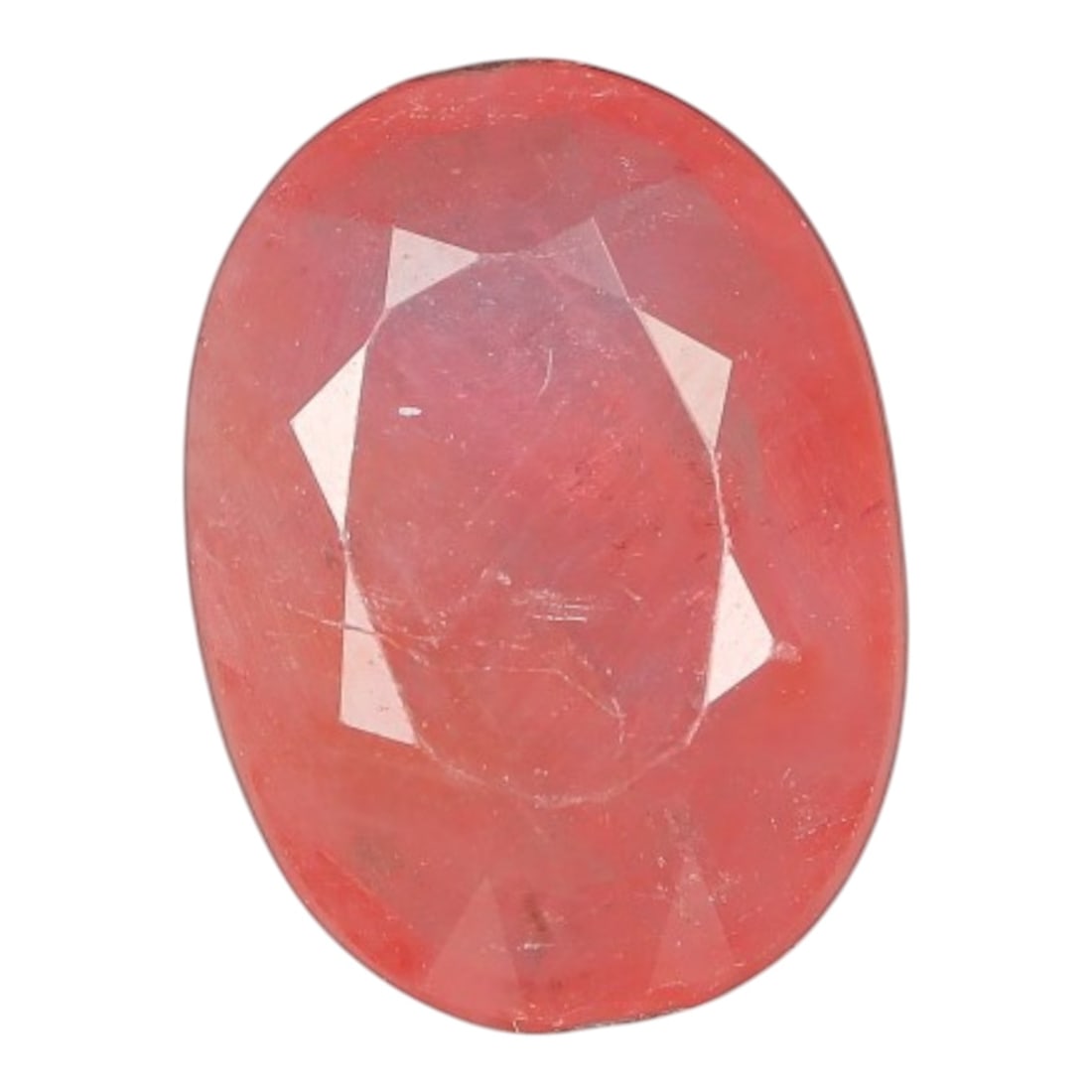 2.82 Carats Certified Orange Pink Sapphire - Natural Ceylon Gemstone, LZ113: This enchanting 2.82 carat oval faceted sapphire captivates with a delicate orange-pink hue, a rare and sought-after shade that evokes the soft glow of a tropical sunrise. The precision oval cut enhan