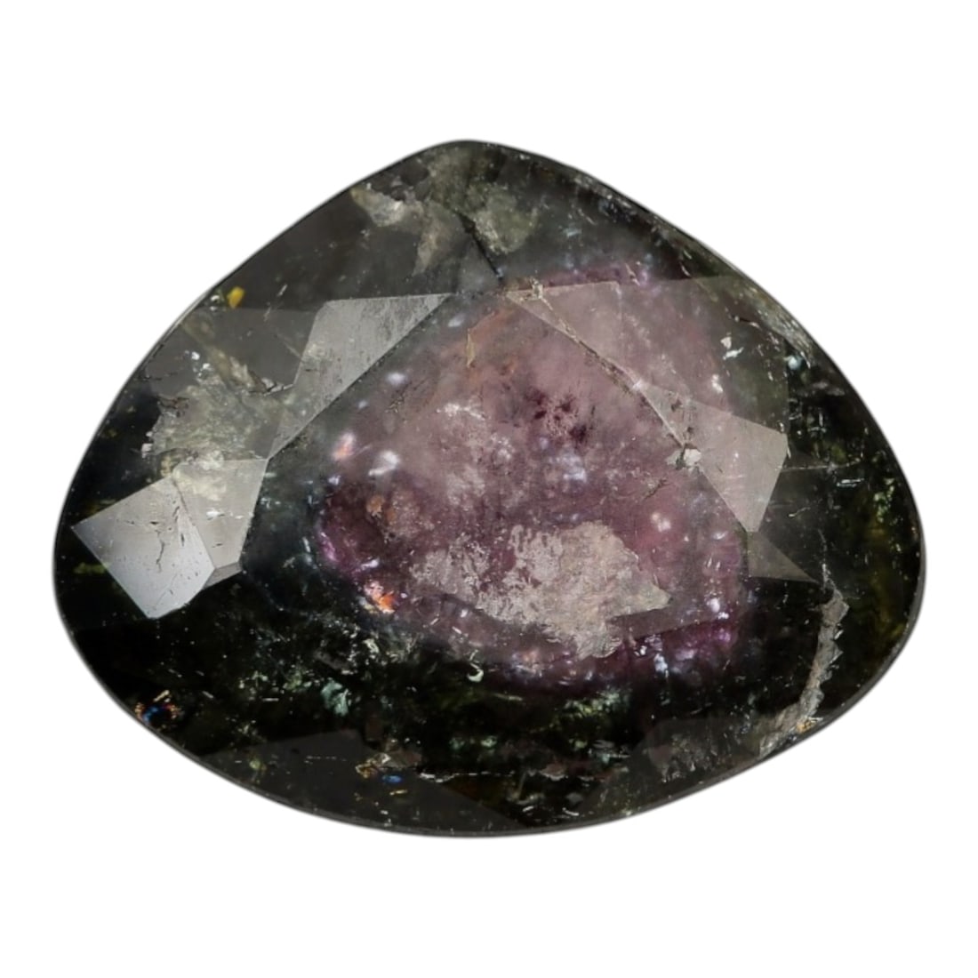 5.61 Carats Watermelon Tourmaline Trillion - Natural Loose Gemstone, LZ267: This one-of-a-kind 5.61 carat tourmaline is precision-cut into a soft trillion shape, measuring 14.4mm x 11.5mm x 5.6mm. It is a classic example of a watermelon tourmaline, displaying a striking natur