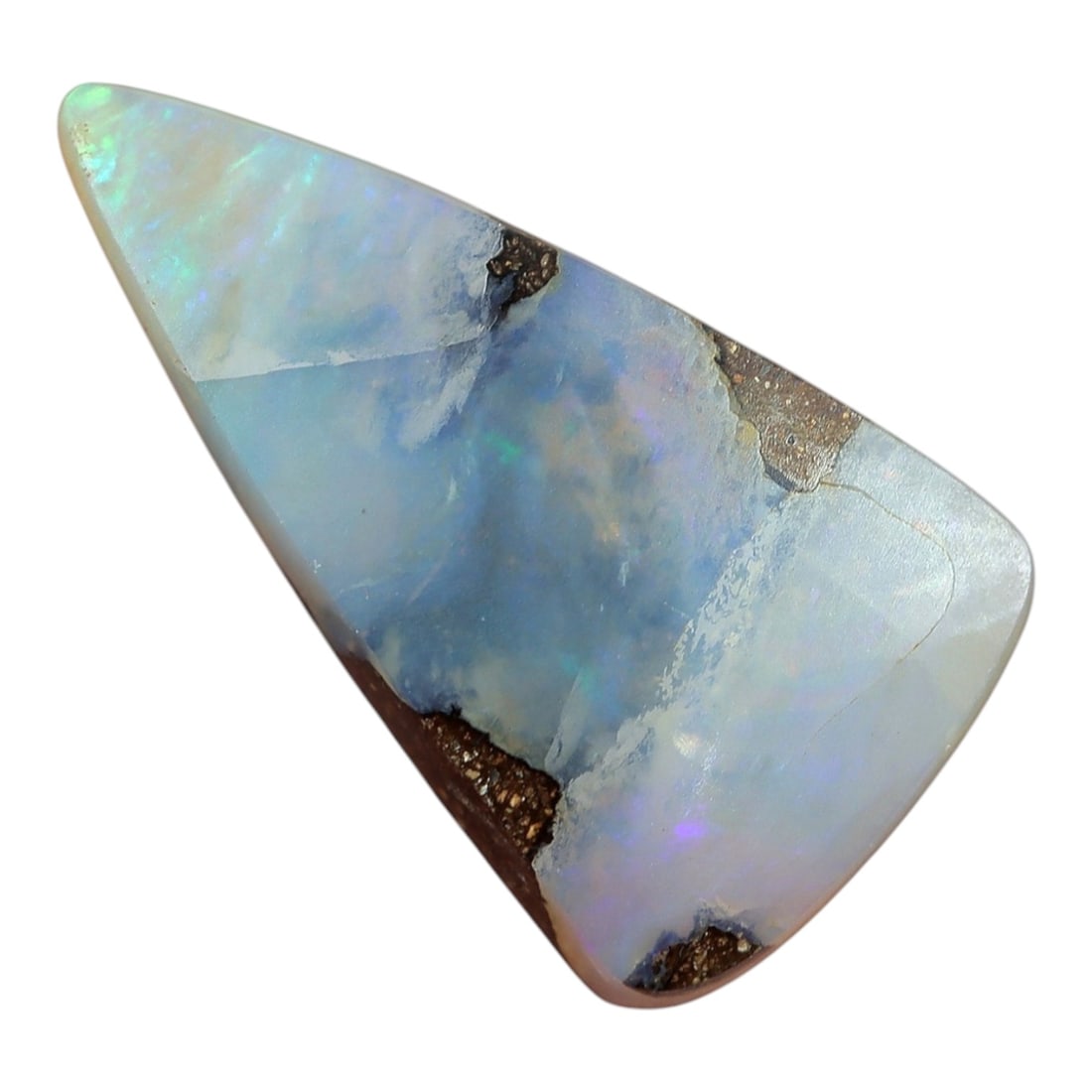 2.15 Carats Boulder Opal Cabochon - Soft Pastel Play-of-Color Specimen, 60XM (1 of 2)