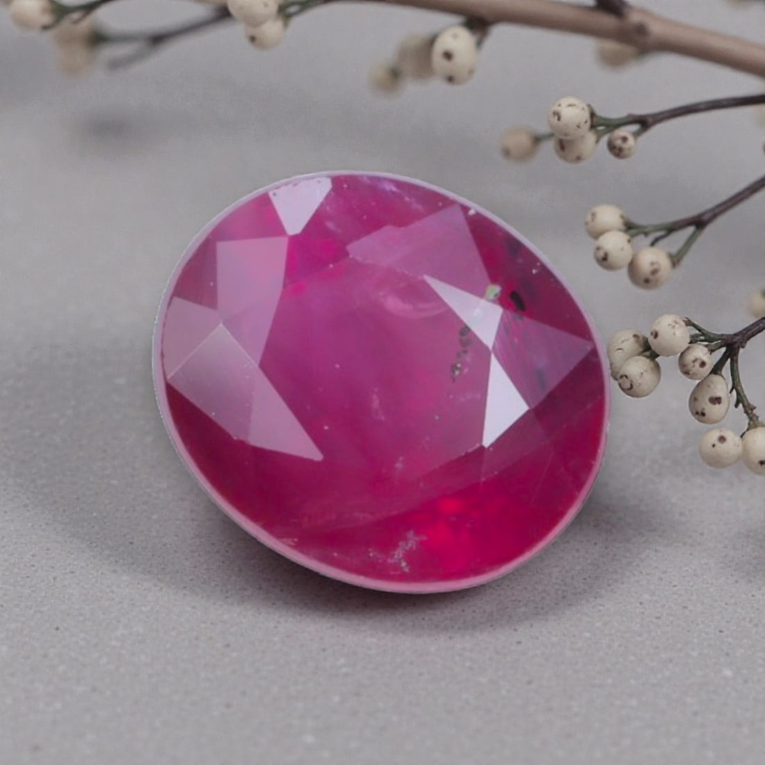 0.80 Carats Natural Vivid Pinkish Red Mozambique Ruby Oval Cut, 9AL (1 of 2)