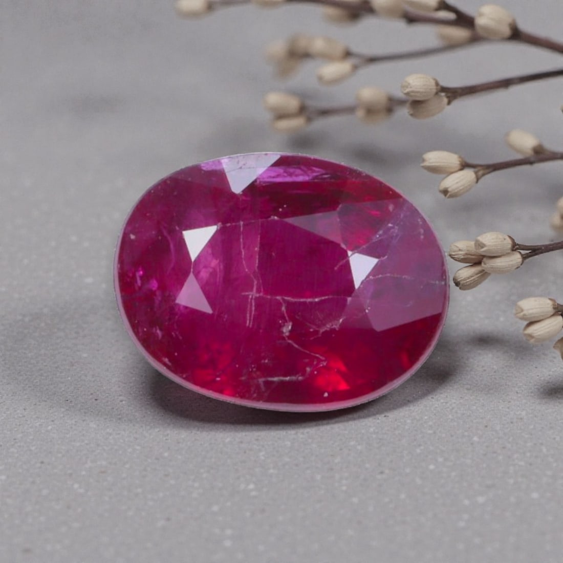 0.82 Carats Natural Vivid Red Mozambique Ruby Oval Cut, 17AL (1 of 2)
