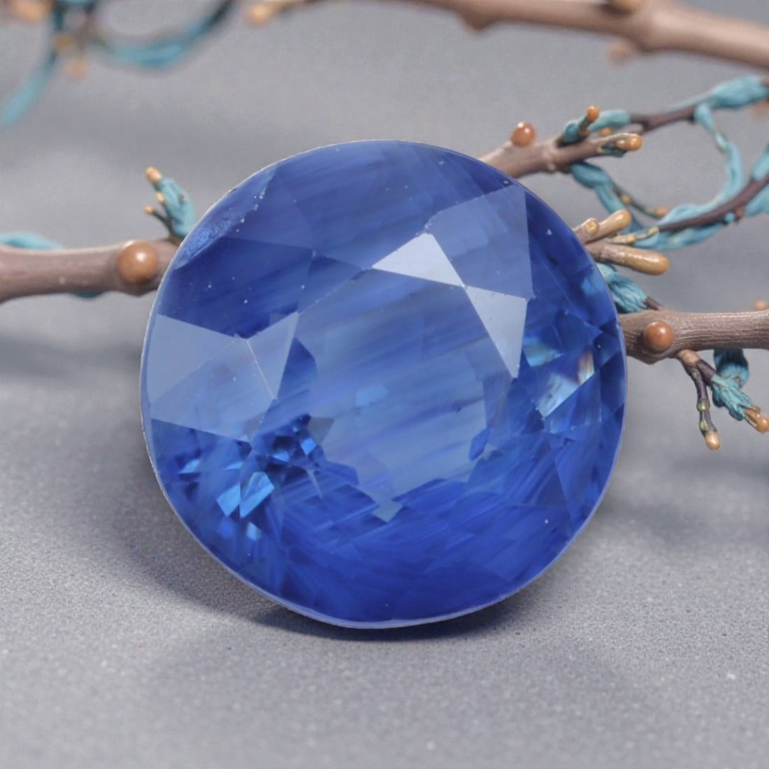 1.44 Carats Natural Royal Blue Madagascar Sapphire Round Cut, 83AK: This round-cut Madagascar blue sapphire displays a rich, saturated royal blue hue, with subtle natural color banding that adds organic depth and dimensionality to its appearance. The faceted cut featu