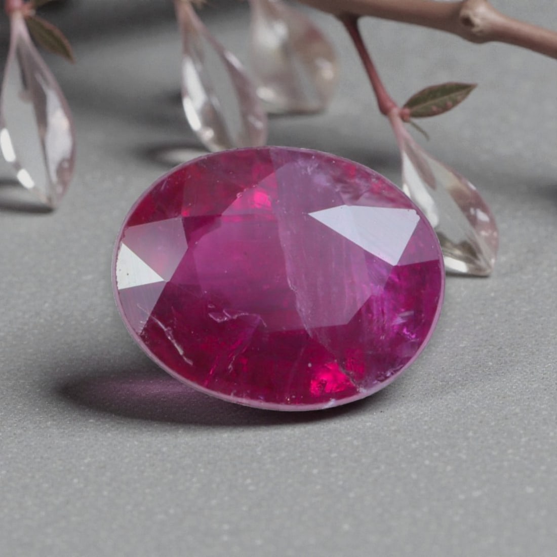 0.79 Carats Natural Pinkish Red Mozambique Ruby Oval Cut, 93AK (1 of 2)
