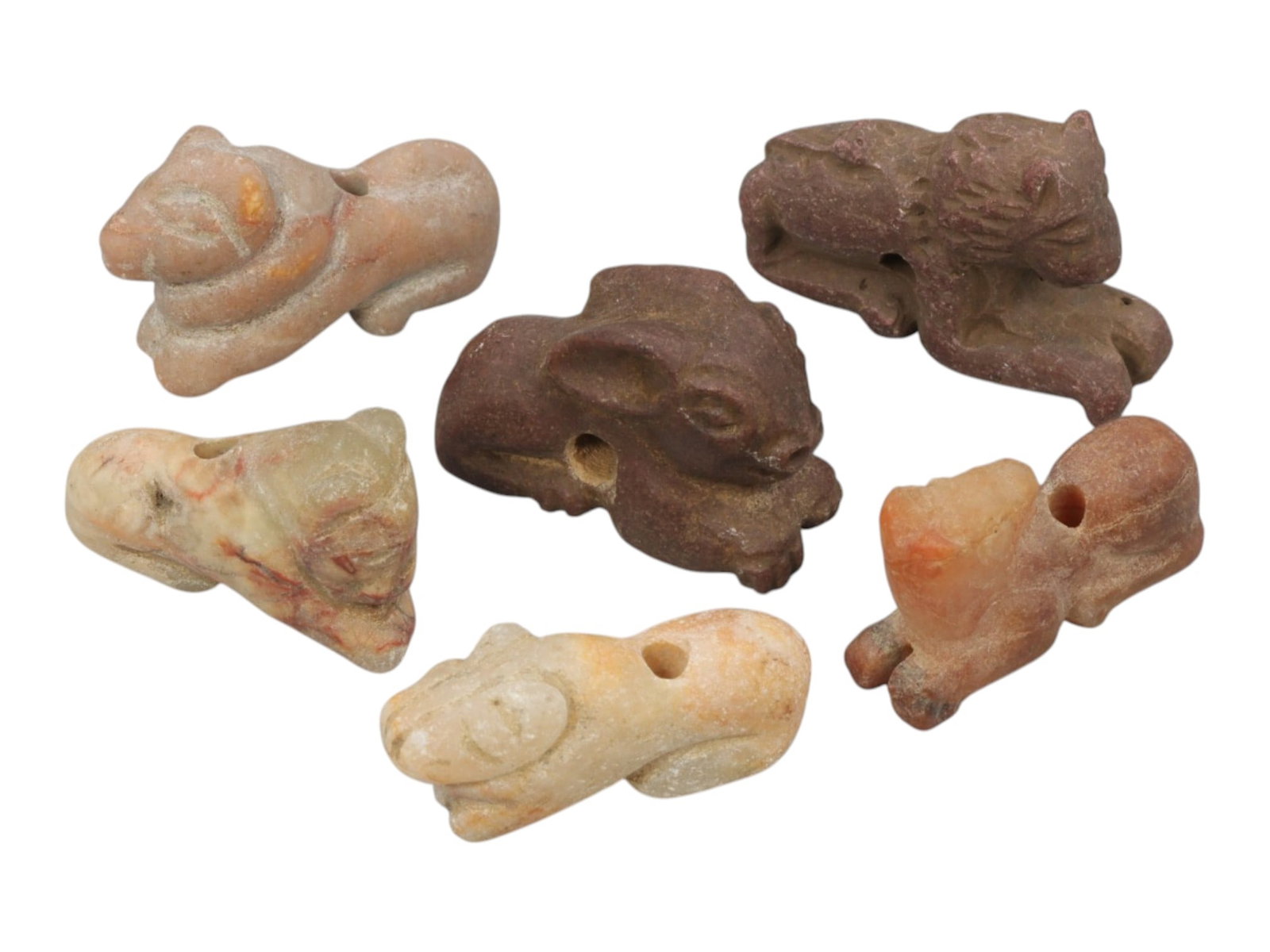 Lot of 6 Ancient Bactrian Zoomorphic Stone Amulets, Circa Bronze Age, 73WT (1 of 1)