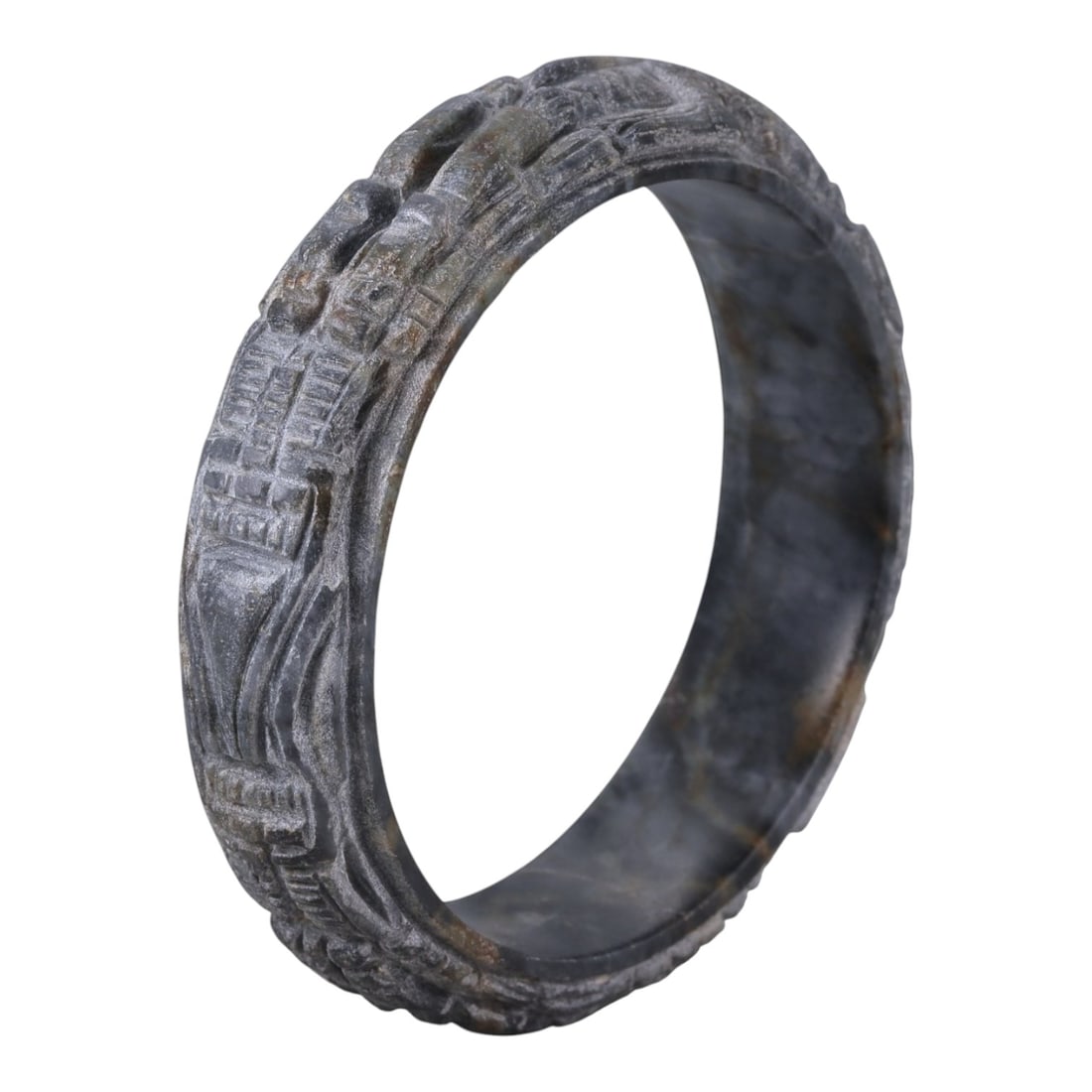 Jadeite Jade Dragon Bracelet - Carved Asian Bangle, 6.3cm Inner Diameter, 21WE (1 of 3)