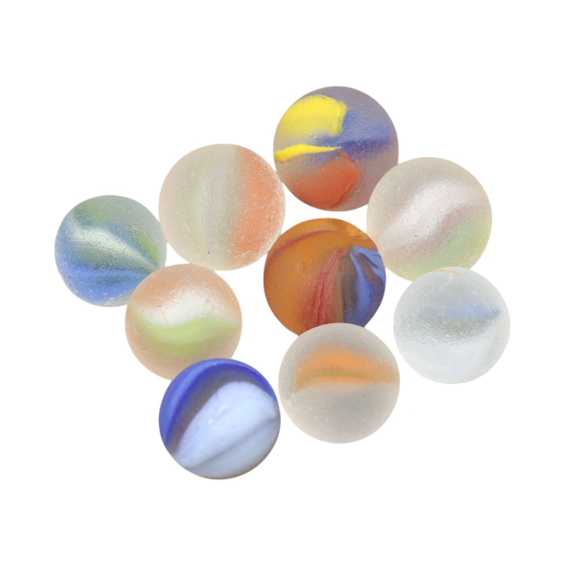 Vintage Glass Marbles - Swirled Frosted Set, 100XS (1 of 1)