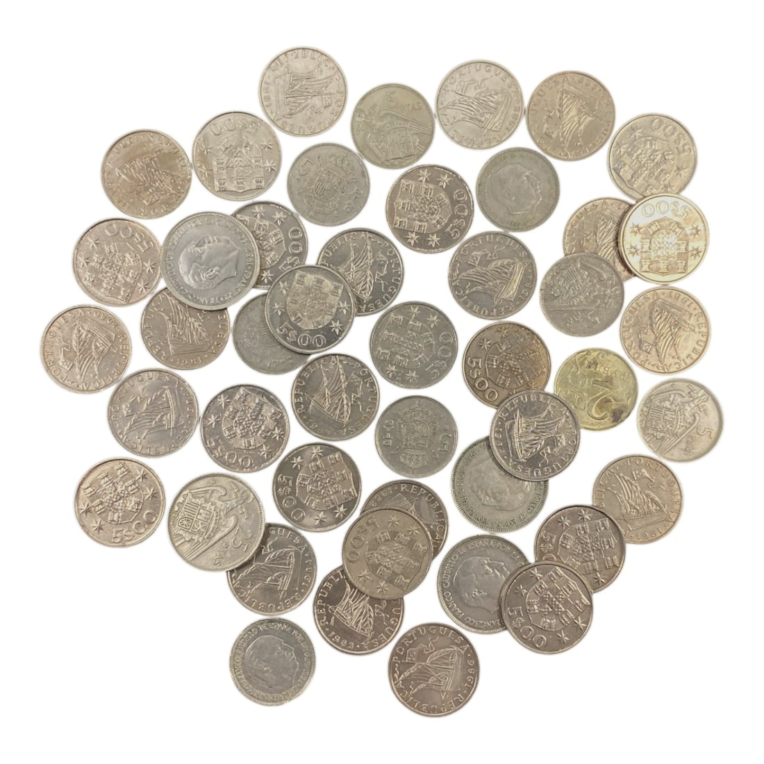 PORTUGAL: Maritime Legacy - Silver Escudo Bulk Coin Lot, Mid-20th Century, 5V (1 of 1)