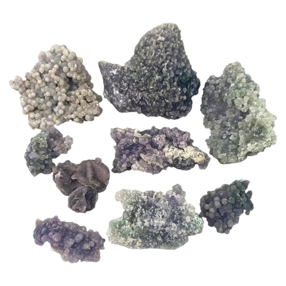 Lot of 9 Grape Agate Mineral Specimens, 96AC (1 of 1)