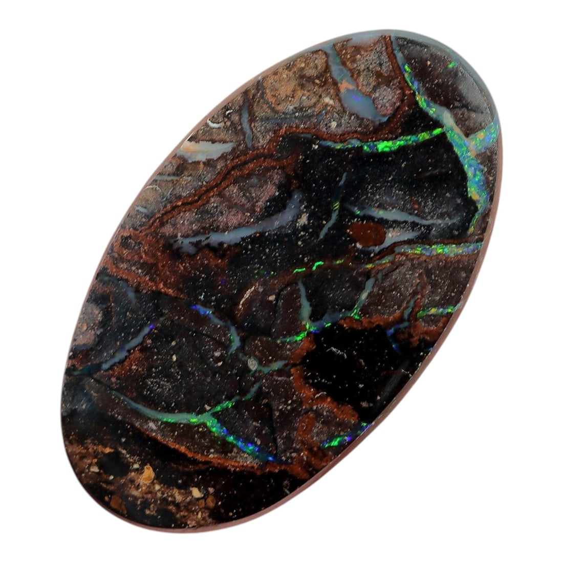 2.55 Carats Koroit Boulder Opal Cabochon - Natural Australian Stones 11.8x6.8mm, 9XM (1 of 2)