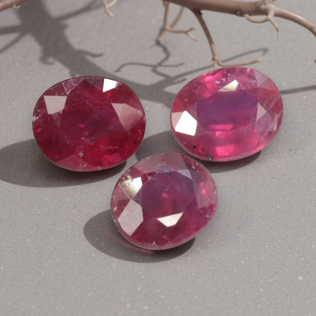 2.60 Carats Natural Mozambique Ruby Parcel - 3pcs Heated Only, 12YE (1 of 1)