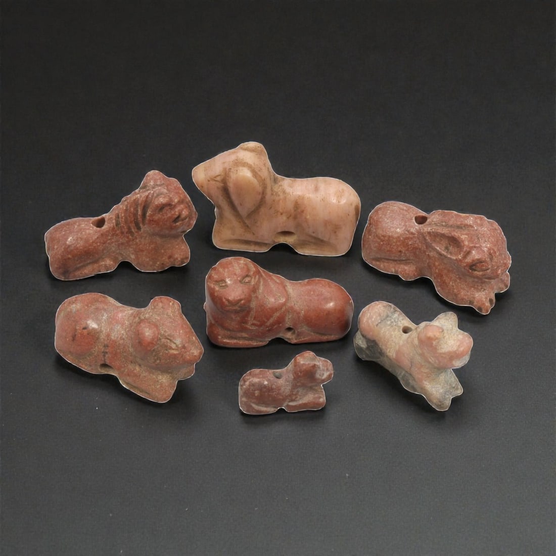 Lot of 7 Natural Bactrian Zoomorphic Stone Amulets, Circa 3rd-2nd Millennium BCE, 54WT (1 of 1)