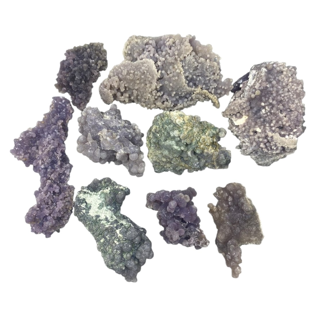 Lot of 9 Grape Agate Mineral Specimens, 38AC (1 of 1)