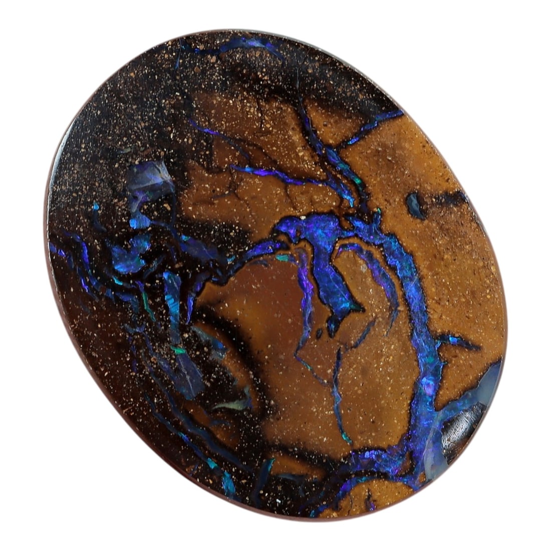 3.63 Carats Koroit Boulder Opal Cabochon - Natural Australian Stones 11.3x9.2mm, 10XM (1 of 2)