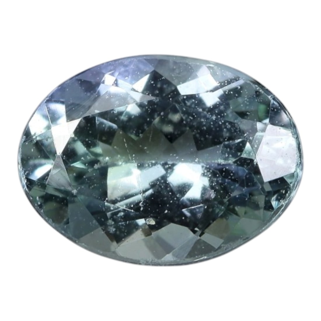1.08 Carats Natural Tanzanite - Oval Faceted Loose Gemstone, 92WE: Natural oval-faceted tanzanite gemstone, mined from the iconic Merelani Hills of Tanzania. This specimen exhibits a stunning, vivid blue-violet hue with subtle pleochroism, shifting between cool blue 