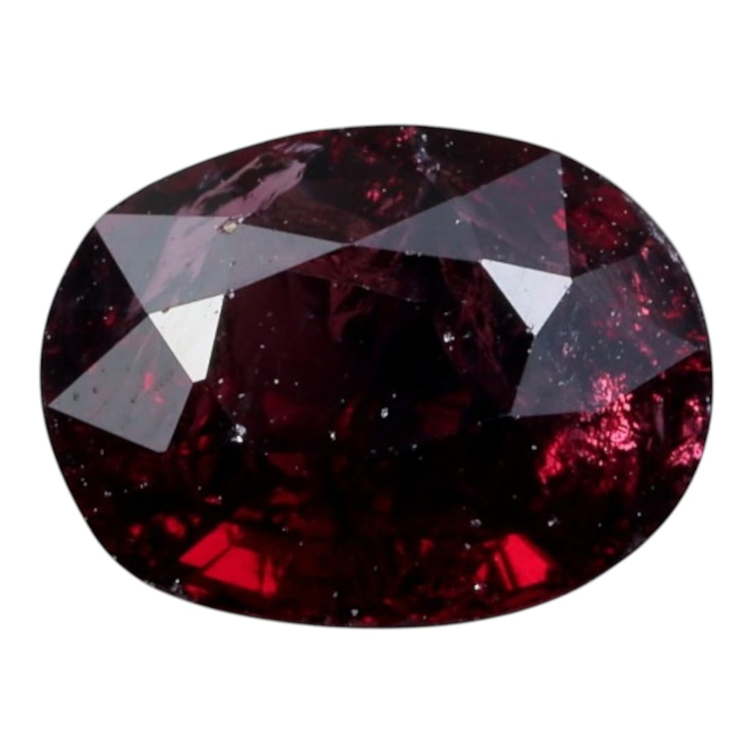 1.454 Carats Certified Deep Red Pyrope Almandine Garnet - Natural Oval Cut Gems, 100XY (1 of 2)