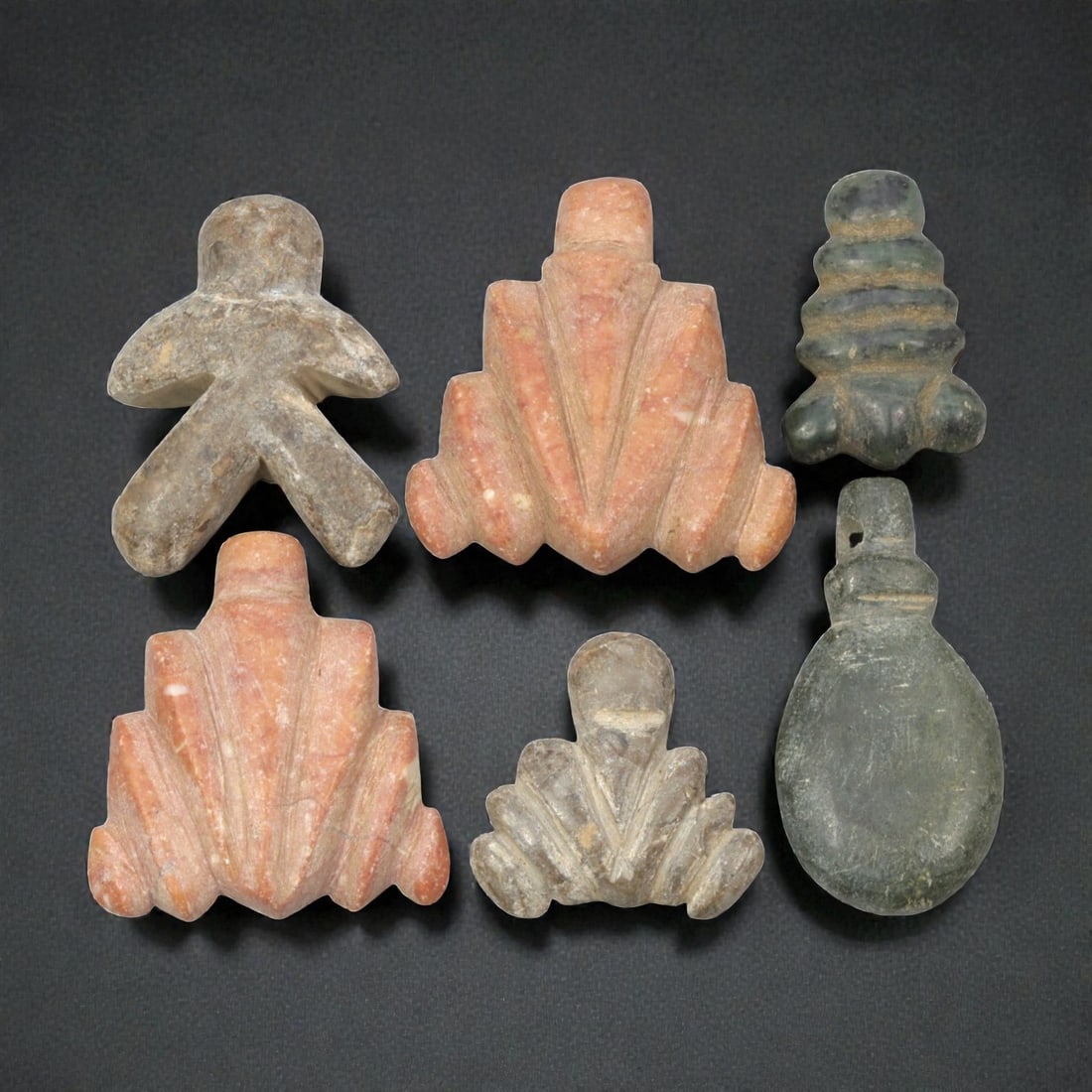 Lot of 6 Ancient Coptic Egyptian Multi-Stone Amulets, Circa Roman to Coptic Era, 71WT (1 of 1)