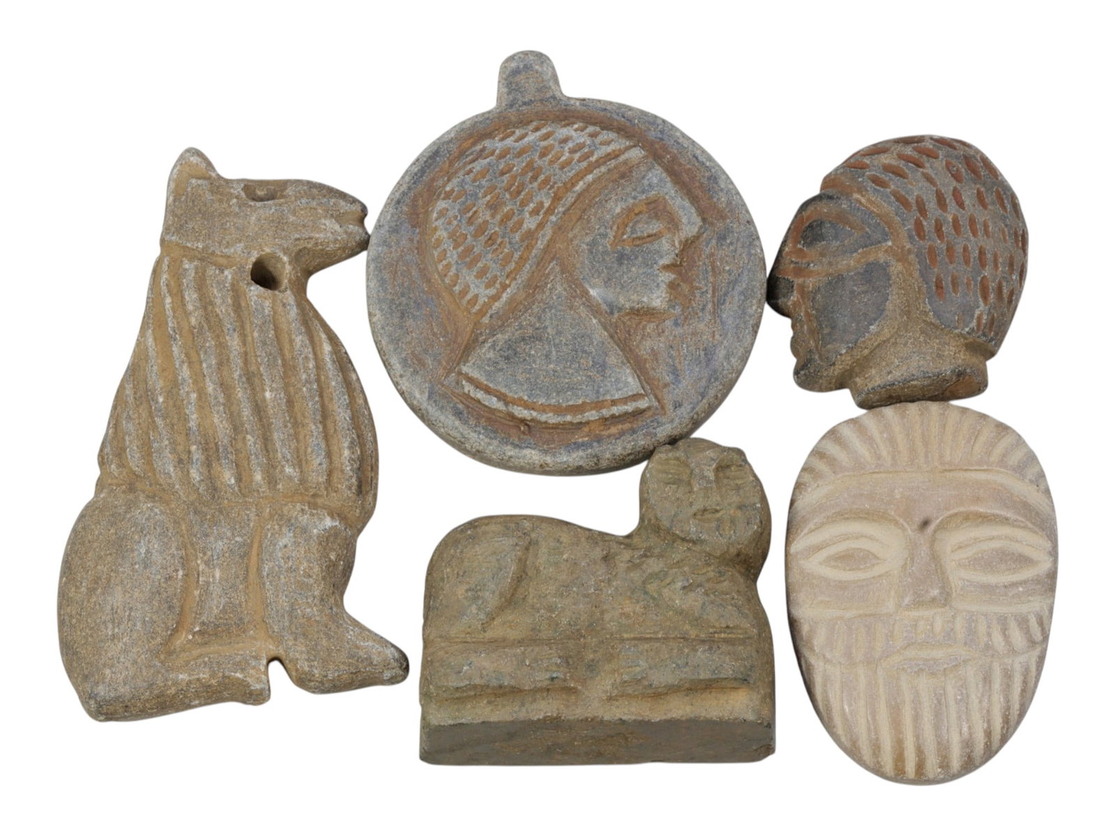 Lot of 5 Ancient Near Eastern Stone Amulets Figurines, 81WP (1 of 1)