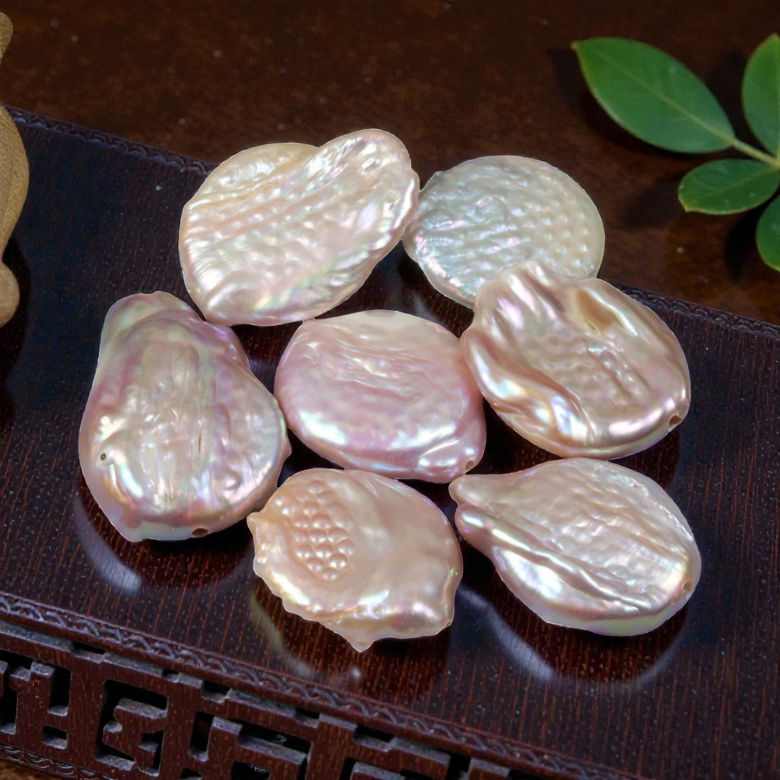 69.78 Carats Freshwater Keshi Pearl - Drilled Free-Form Pearl, 66WE: Drilled freshwater Keshi pearl, crafted from natural cultured freshwater pearl material. These pearls exhibit a stunning, iridescent pink-lavender luster with subtle rainbow overtones, showcasing the 