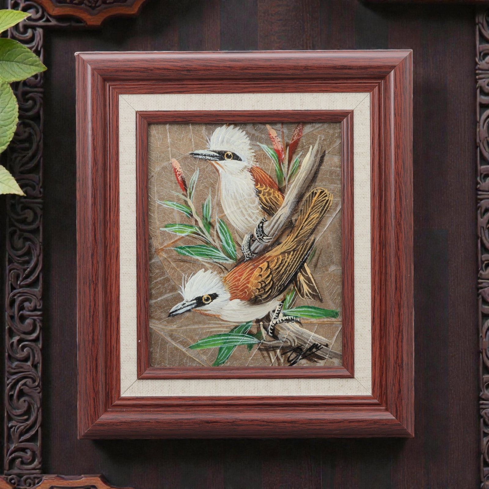 An Australian Mixed Media Painting of Kookaburras, Late 20th Century, 21FL (1 of 1)