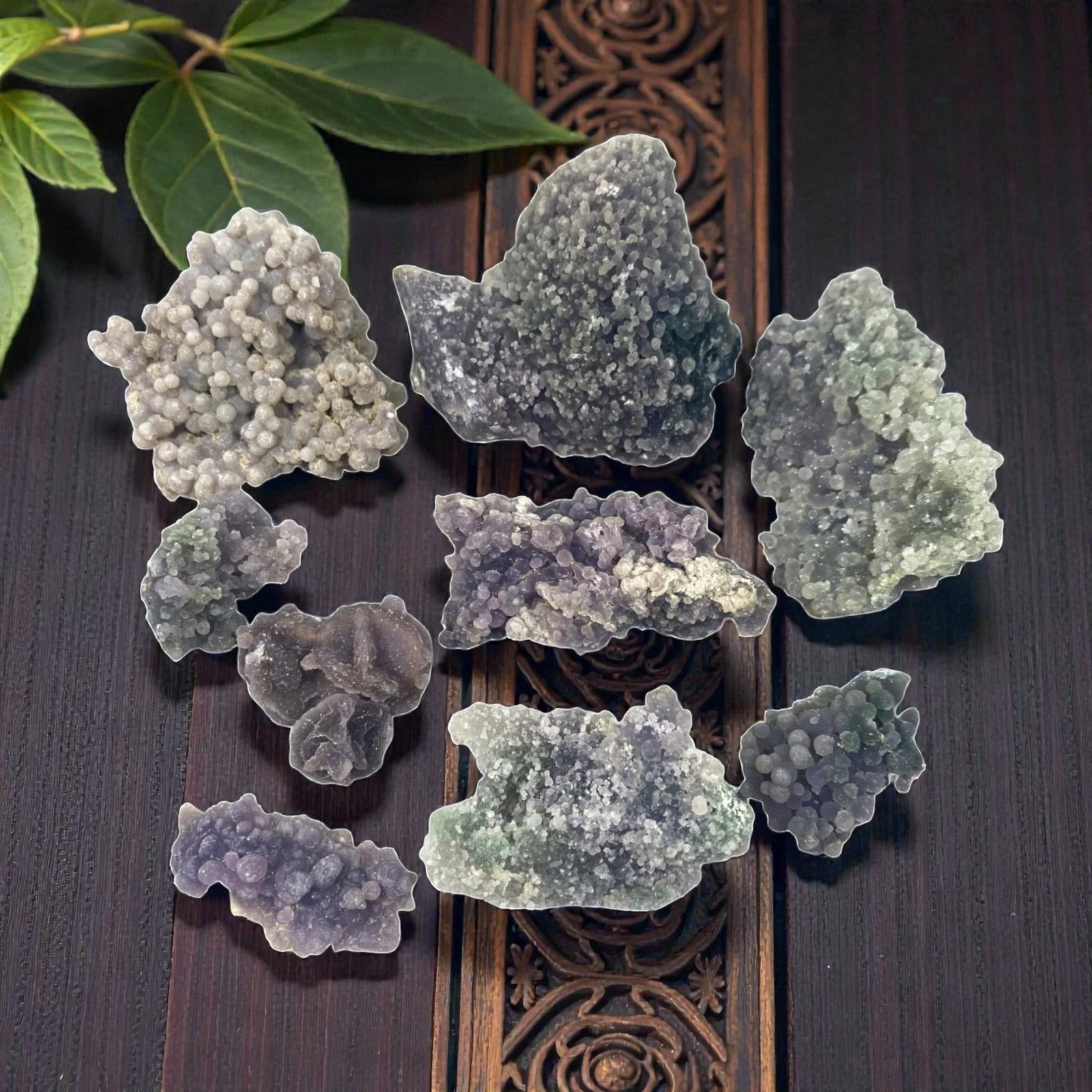 Lot of 9 Grape Agate Mineral Specimens, 96AC (1 of 1)