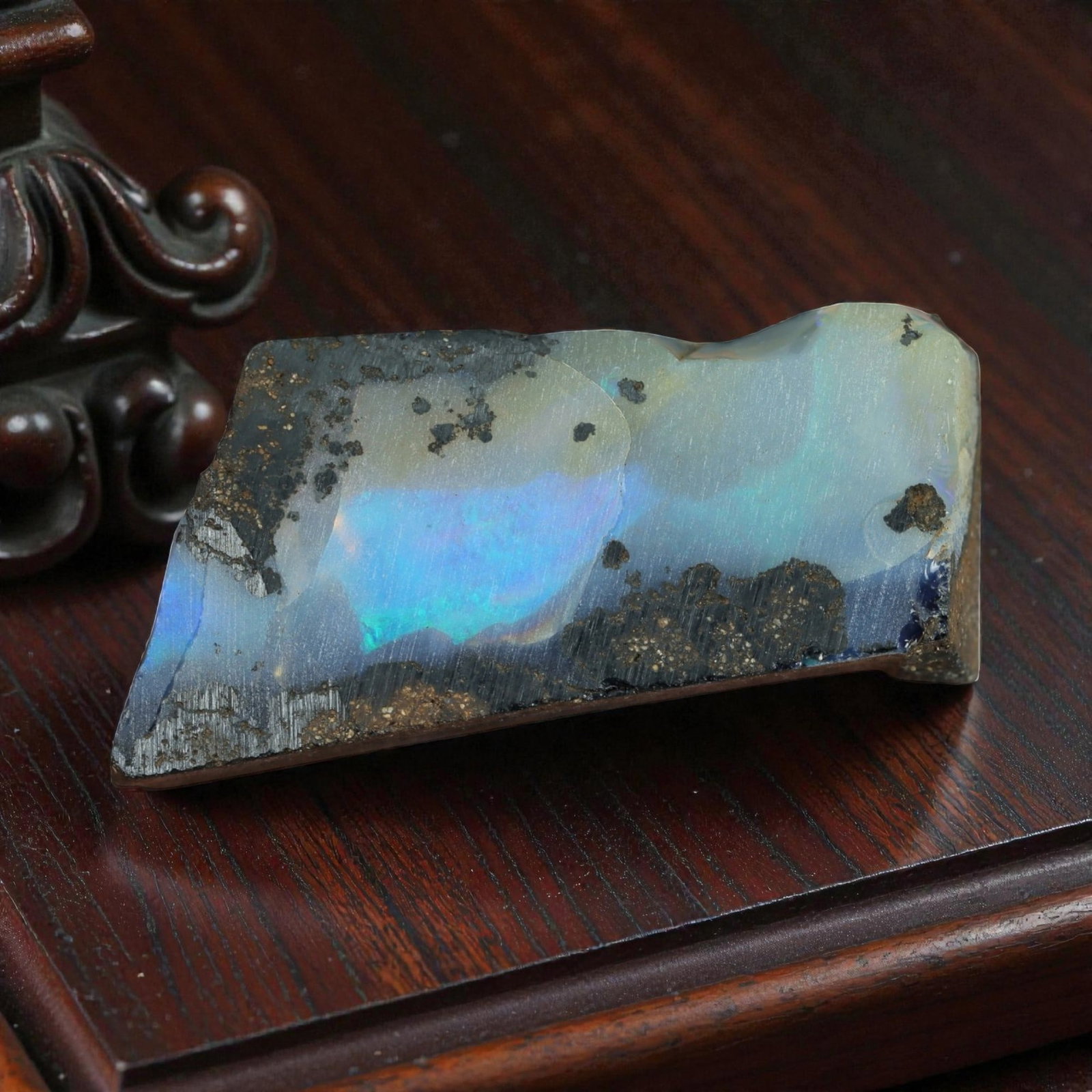 38.40 Carats Winton Boulder Opal Rough Slab - Natural Australian Stone, 45XP (1 of 2)